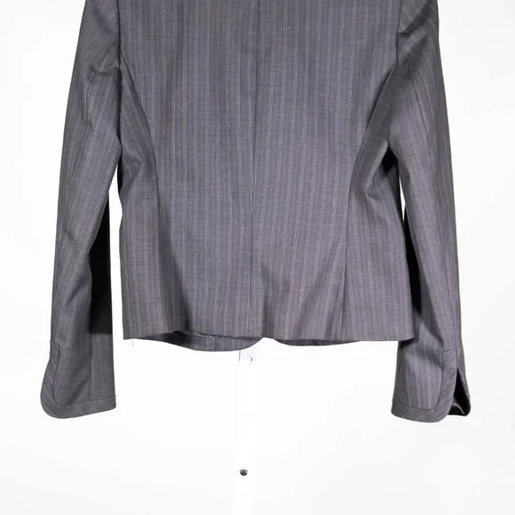 Banana Republic Women's Blazer Gray Striped Stretch Preppy Career Suit Jacket 0 - Picture 8 of 9